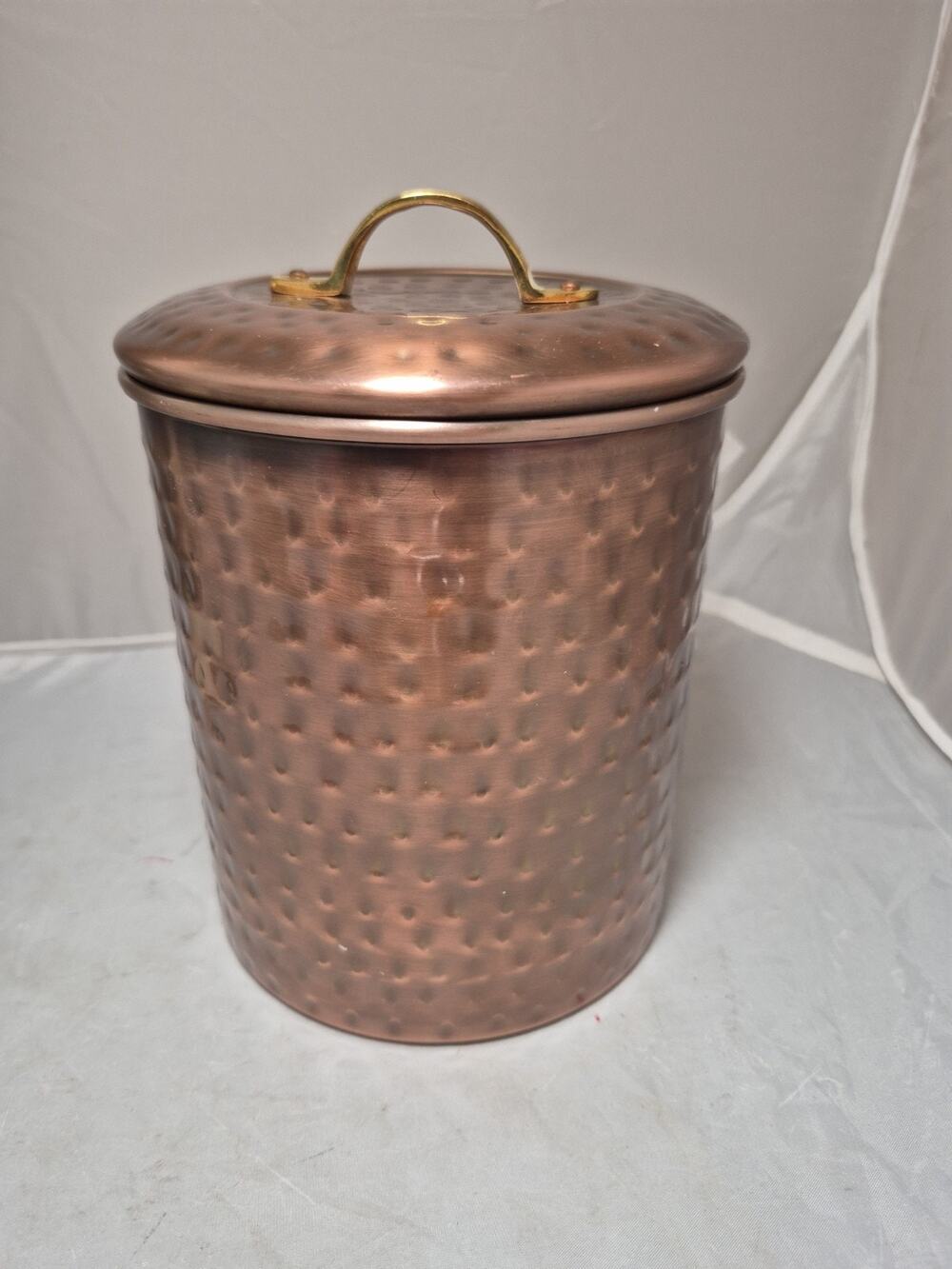 💥 ODI vintage 6" hammered 1970 copper brass Canister Old Dutch A7